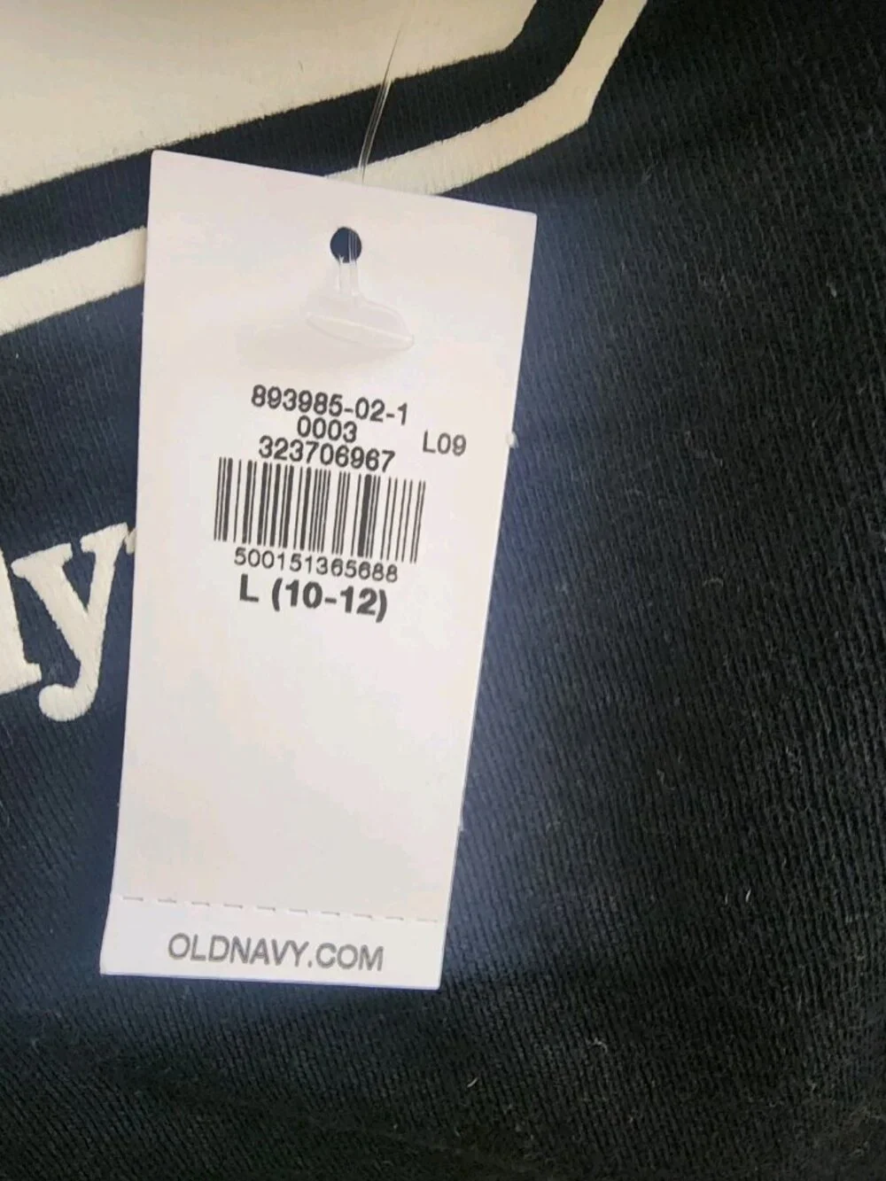 Girl's Old Navy Off The Shoulder Graphic T Shirt  Black Large 10/12